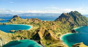 Komodo dragon and Padar Island